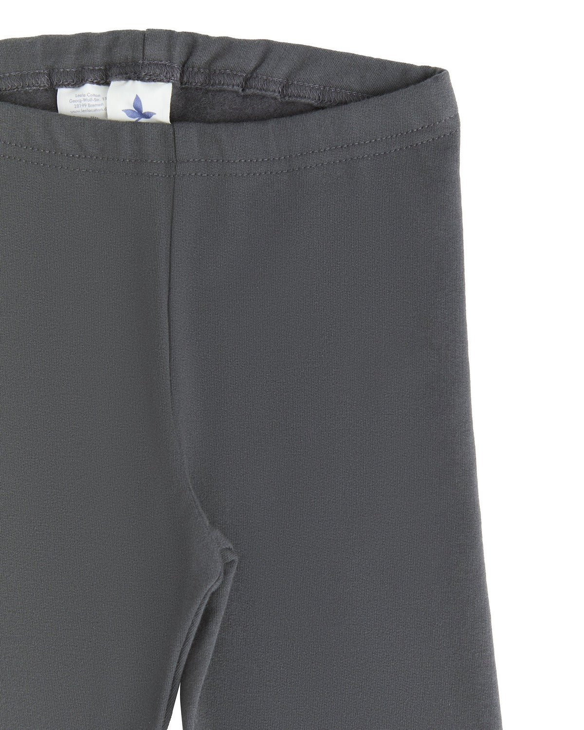 Kids' Fleece Leggings, Anthracite — Leela Cotton, view 3