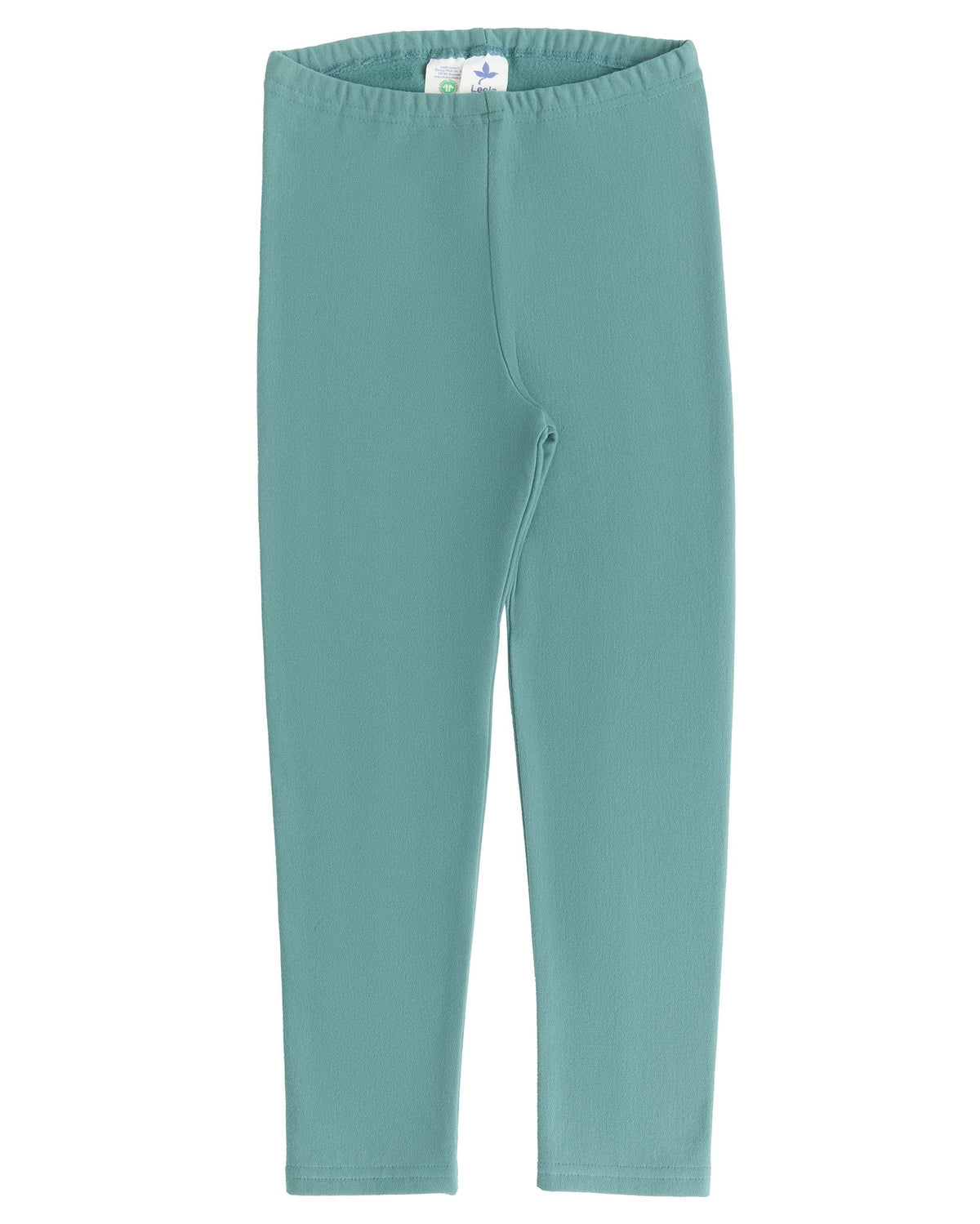 Kids Fleece Leggings, Green Blue — Leela Cotton