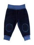 Baby Velour Trousers Wide Waistband, Midnight Blue