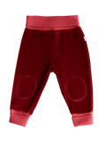 Baby Velour Trousers Wide Waistband, Bordeaux