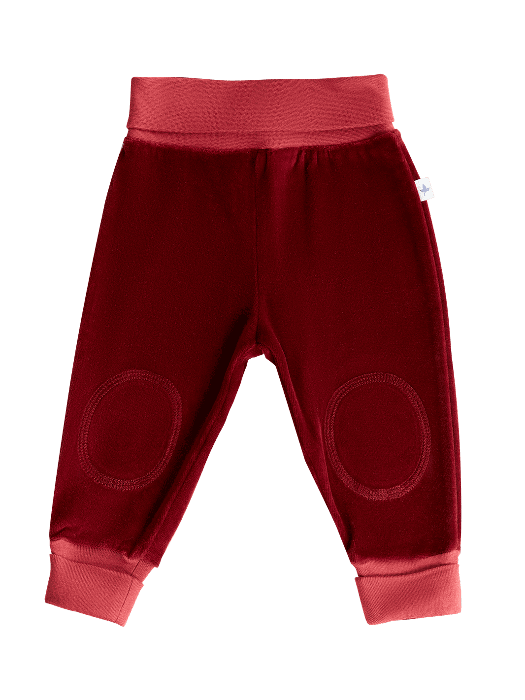Baby Velour Trousers Wide Waistband, Bordeaux