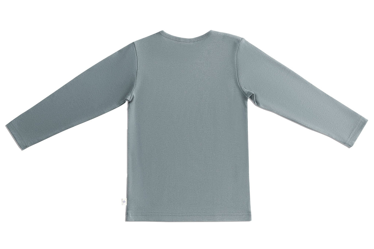 Kids' Long Sleeve Top, Feather Grey — Leela Cotton, view 2