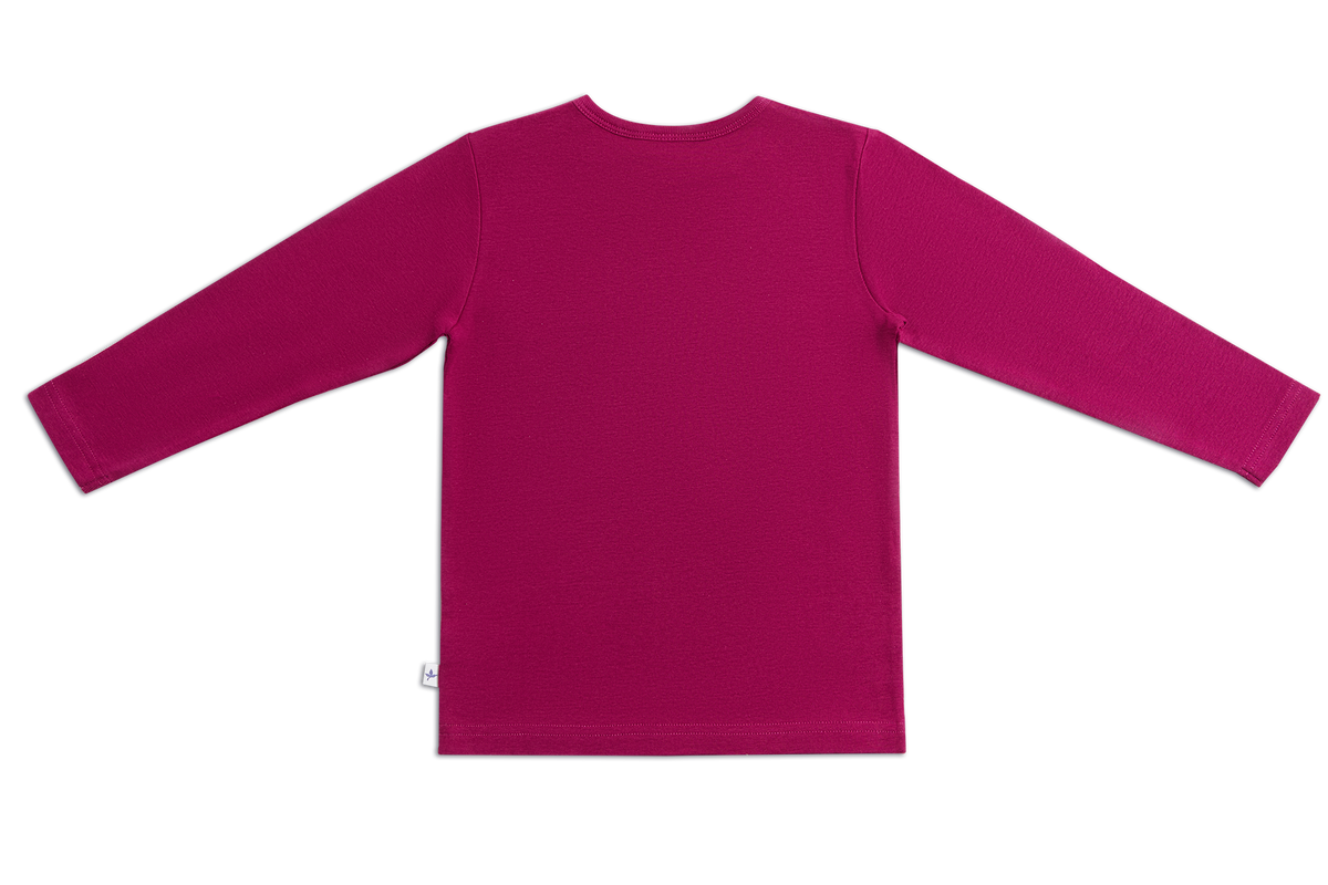 Kids' Long Sleeve Top, Fuchsia — Leela Cotton, view 5