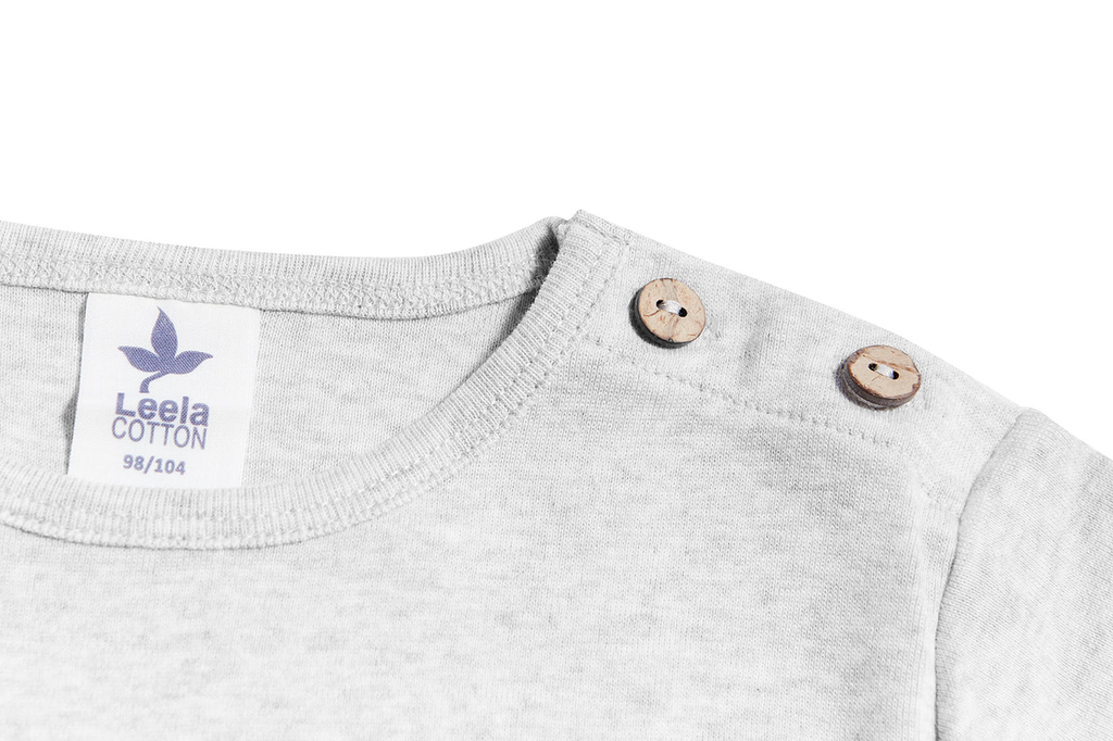 Kids' Long Sleeve Top, Grey - Melange