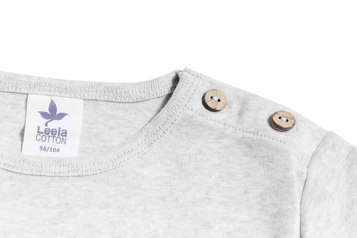Kids' Long Sleeve Top, Grey - Melange