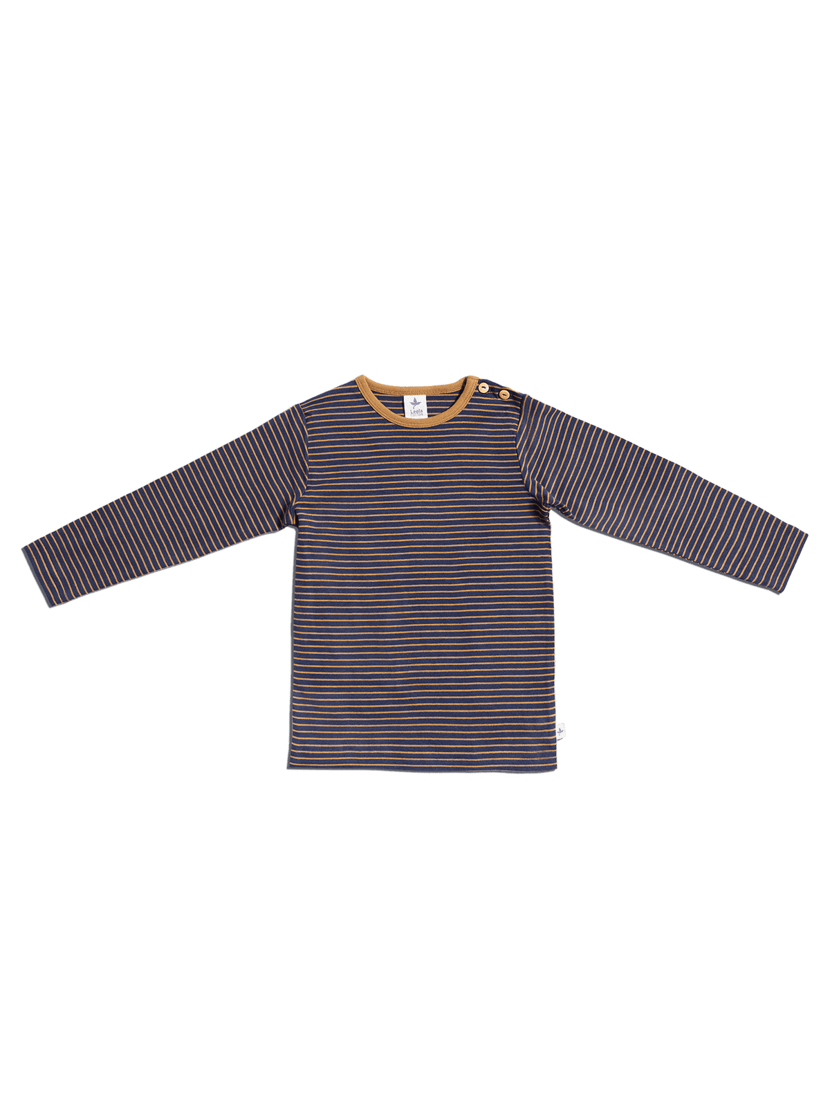 Kids' Long Sleeve Top, Indigo-Ginger — Leela Cotton, view 2