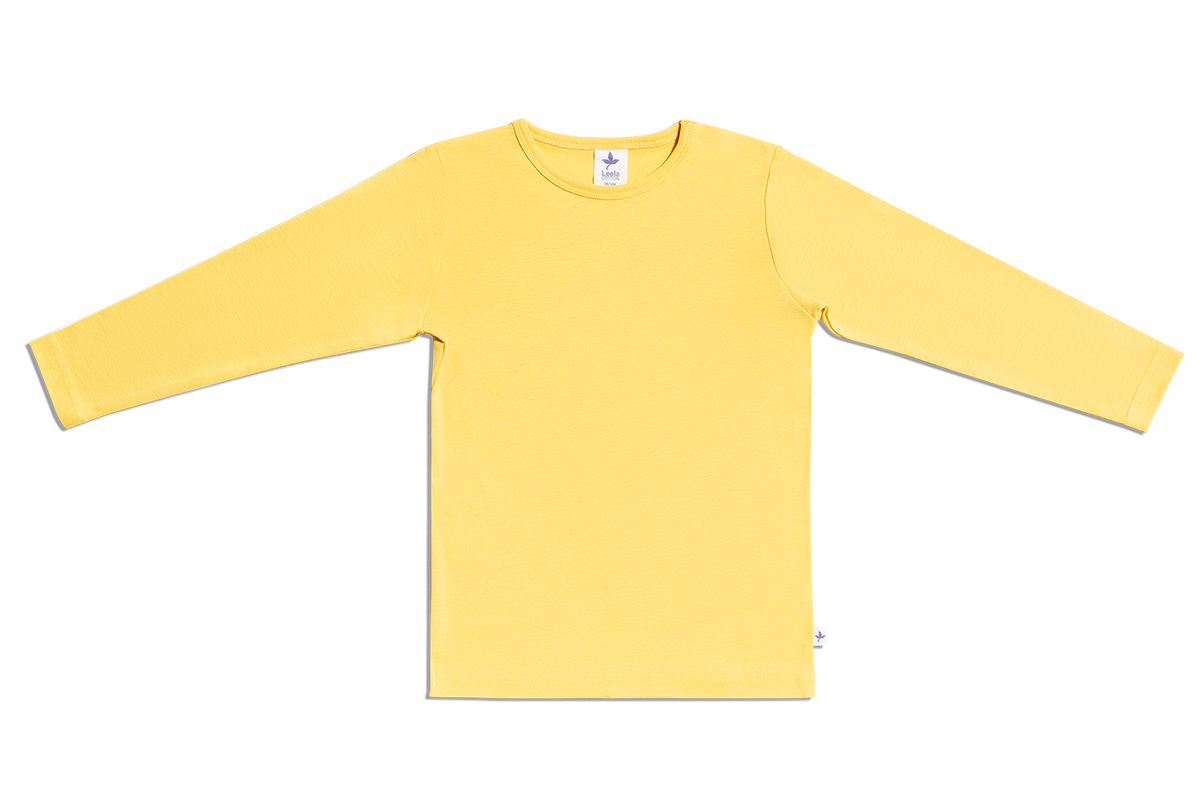 Kids' Long Sleeve Top, Ochre — Leela Cotton, view 5