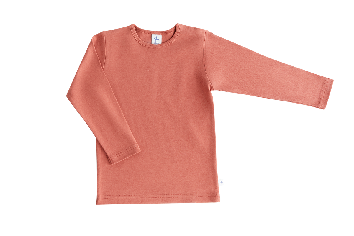 Kids' Long Sleeve Top, Tabasco — Leela Cotton, view 2