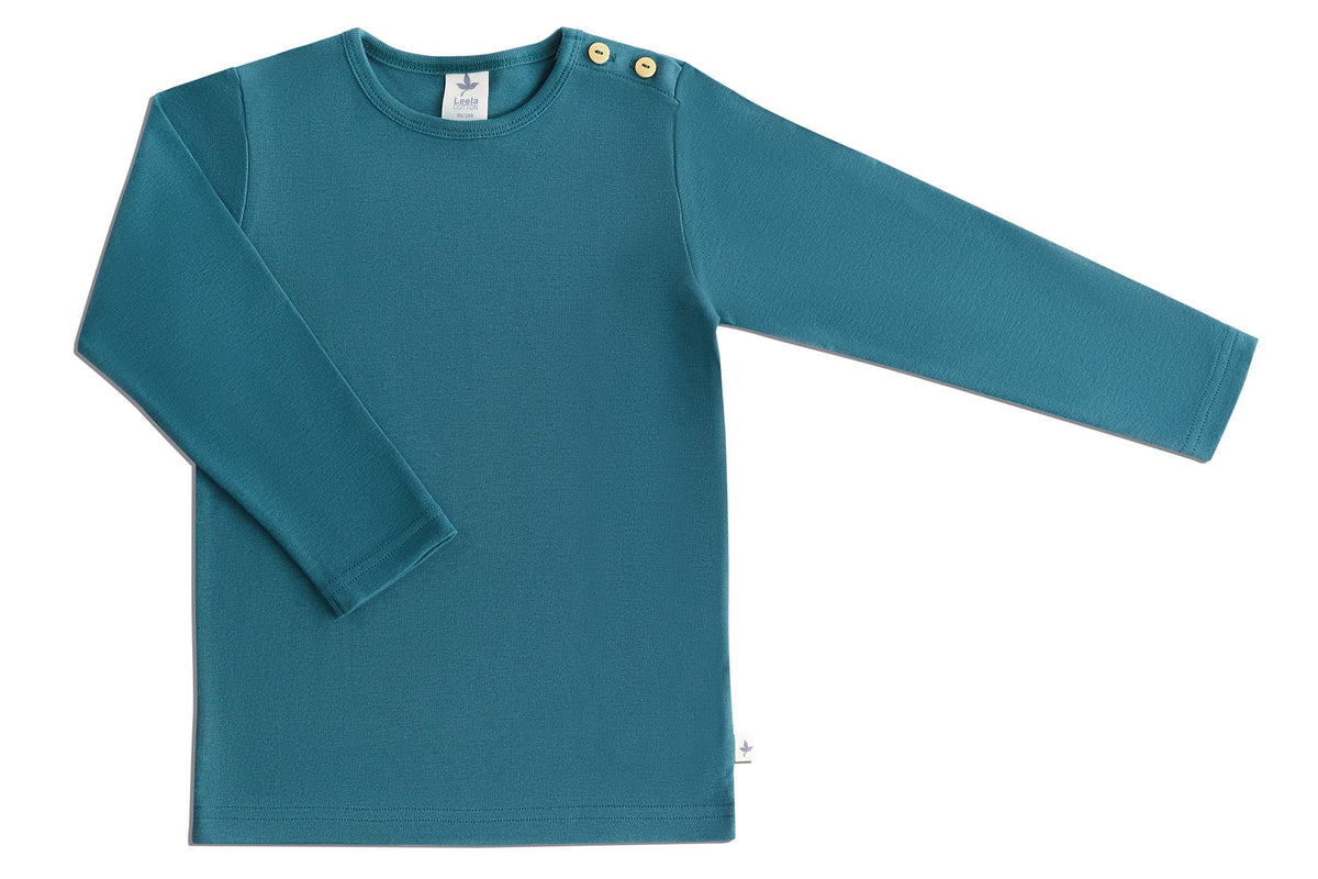 Kids' Long Sleeve Top, Fir — Leela Cotton