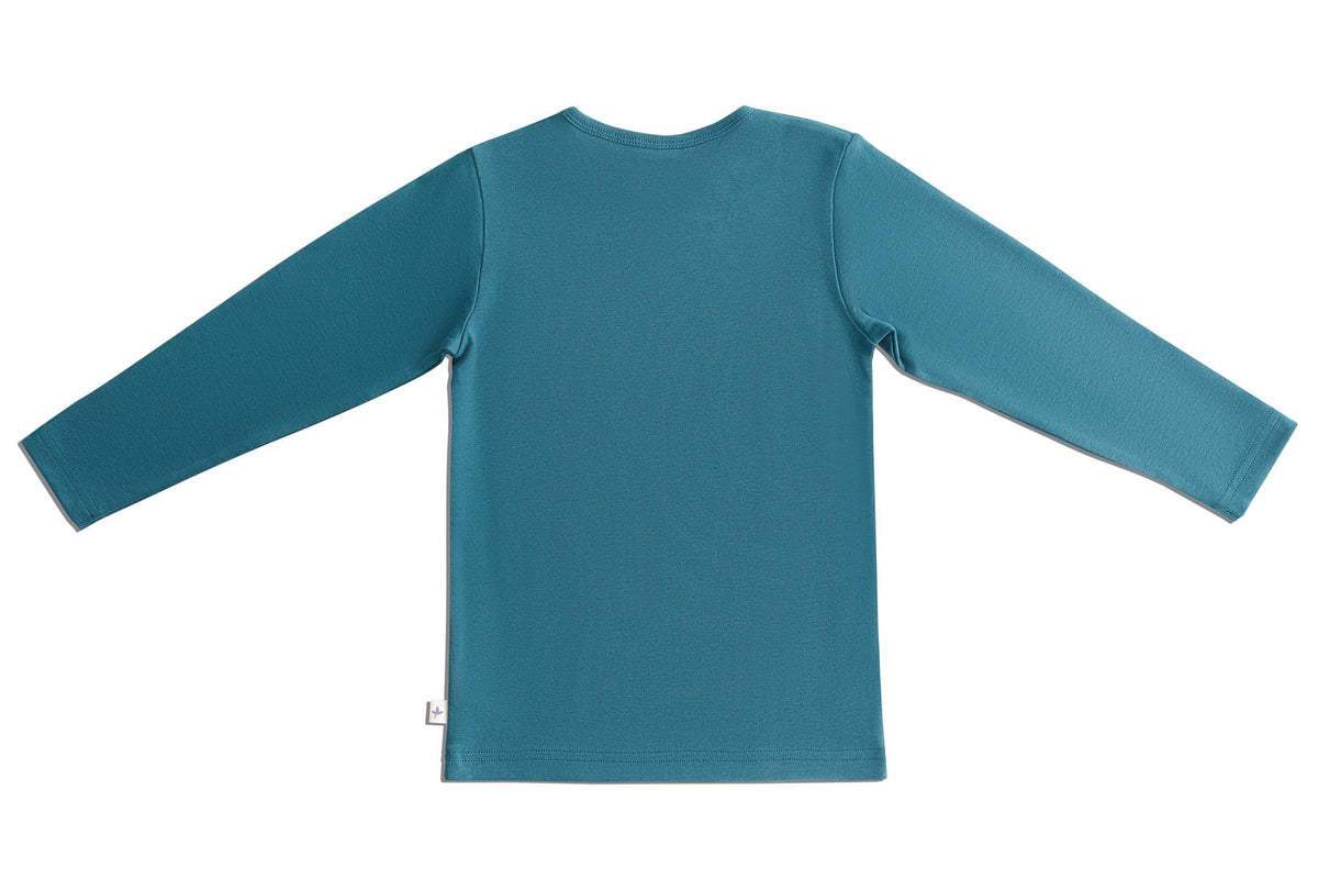 Kids' Long Sleeve Top, Fir — Leela Cotton, view 2