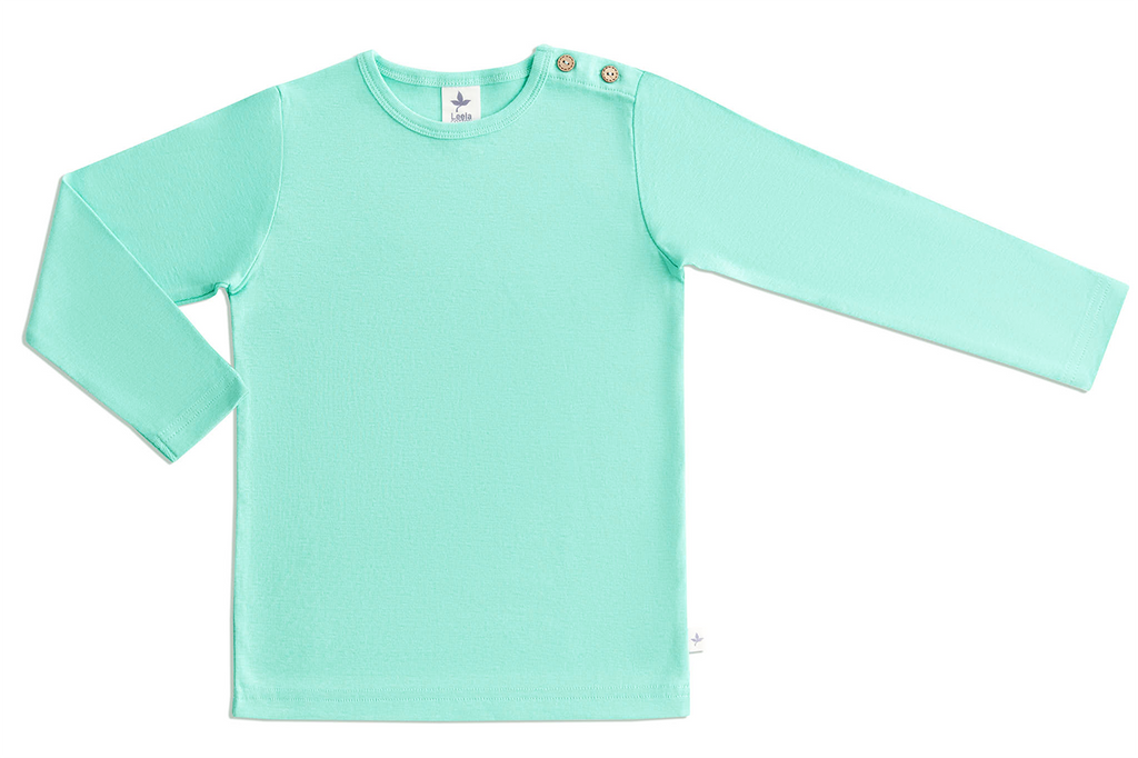 Kids' Long Sleeve Top, Turquoise