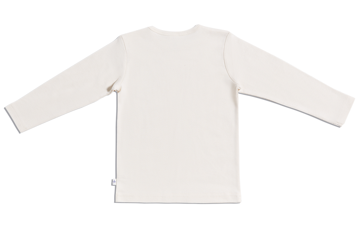 Kids' Long Sleeve Top, Natural — Leela Cotton, view 2