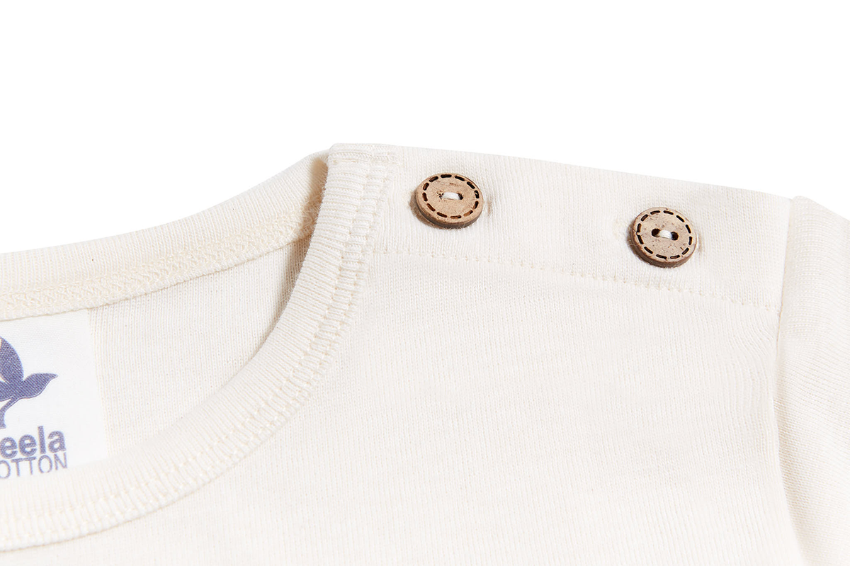 Kids' Long Sleeve Top, Natural — Leela Cotton, view 3