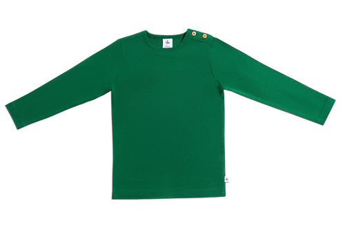 Baby Basic Long Sleeve Top, Moss Green — Leela Cotton, view 2