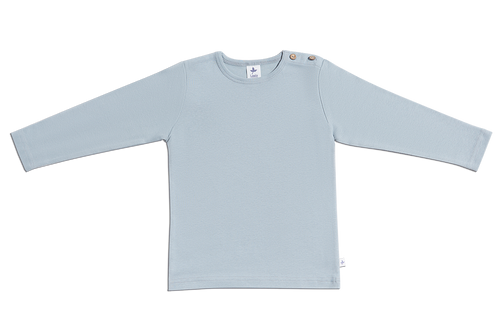 Baby Basic Long Sleeve Top, Light Grey — Leela Cotton, view 2