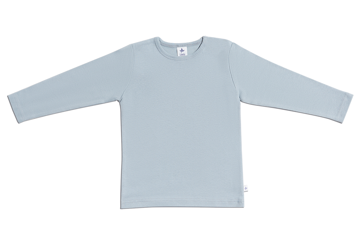 Baby Basic Long Sleeve Top, Light Grey — Leela Cotton, view 5