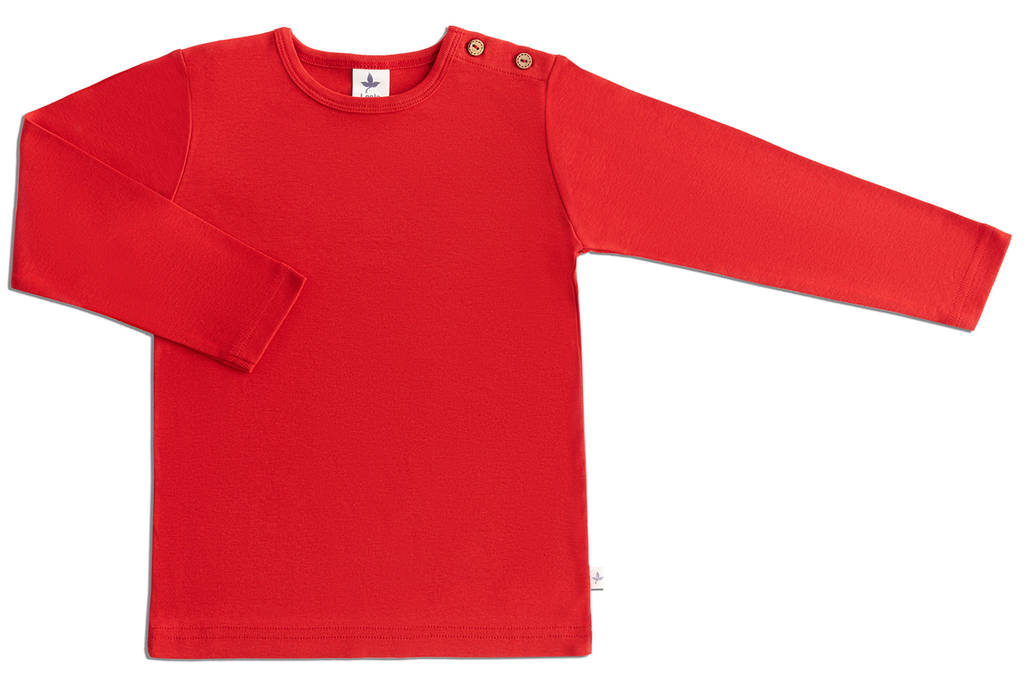 Baby Basic Long Sleeve Top, Brick Red