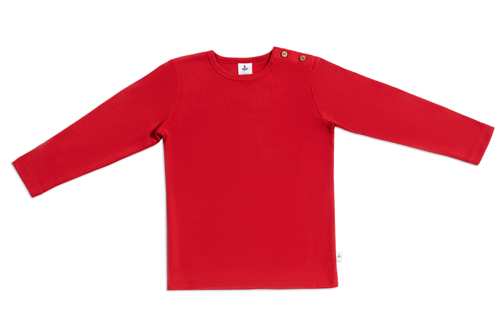 Baby Basic Long Sleeve Top, Brick Red