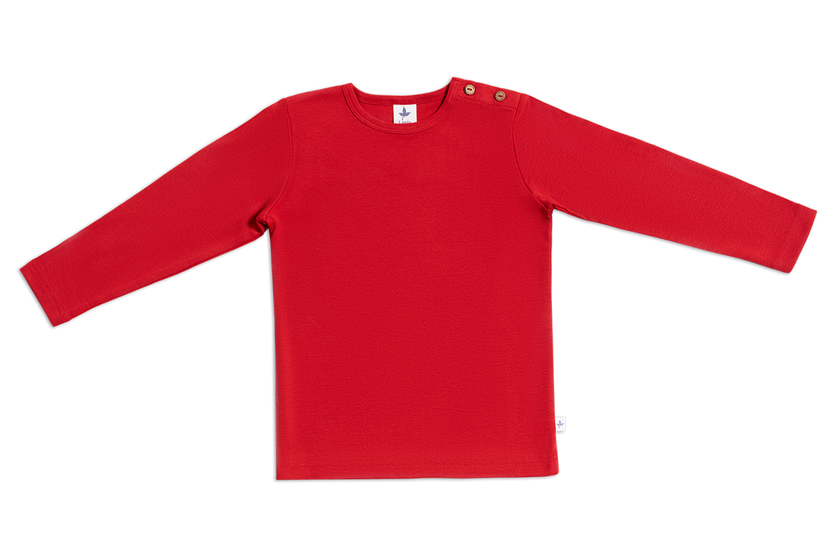 Baby Basic Long Sleeve Top, Brick Red