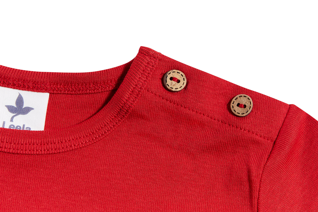 Baby Basic Long Sleeve Top, Brick Red