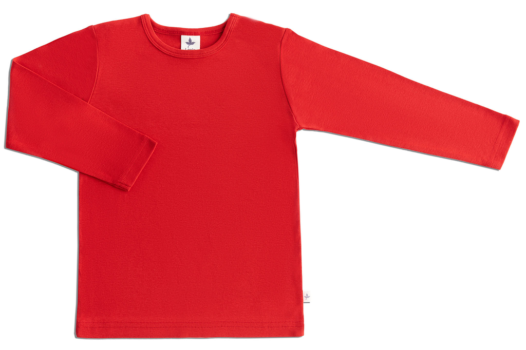Baby Basic Long Sleeve Top, Brick Red