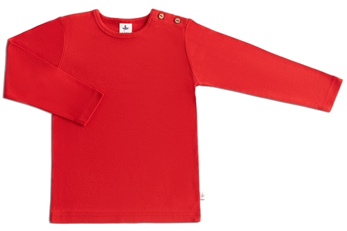 Baby Basic Long Sleeve Top, Brick Red — Leela Cotton