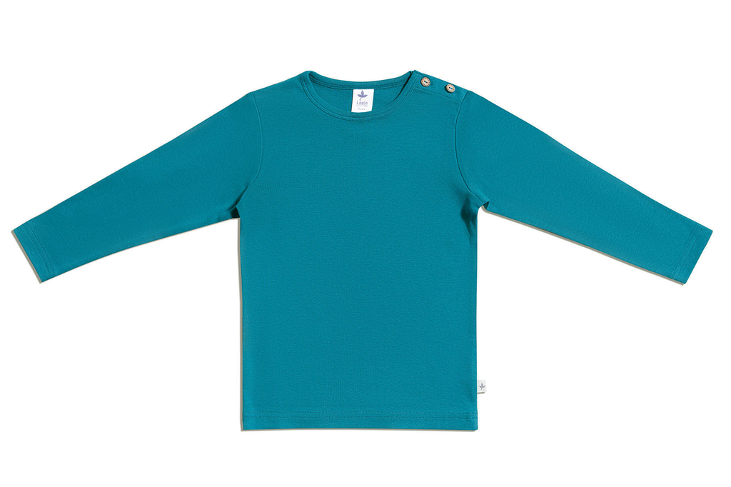 Baby Basic Long Sleeve Top, Ocean Blue
