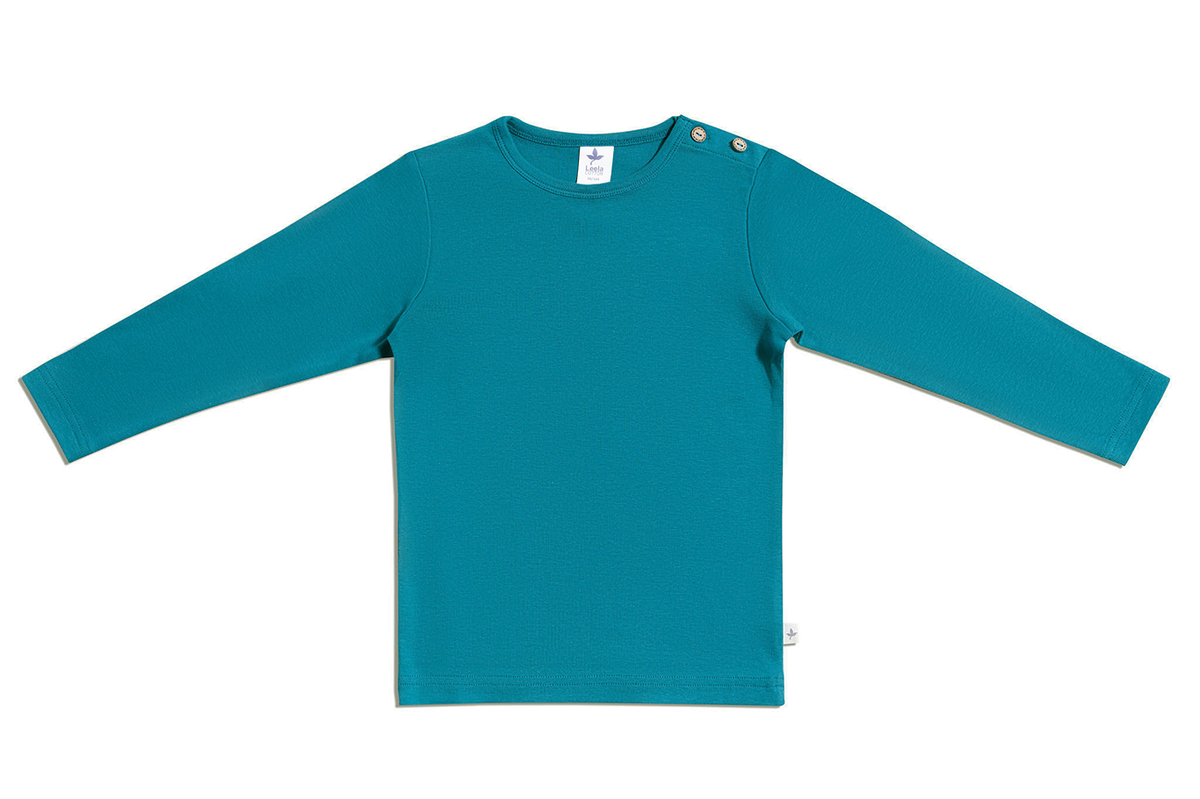 Baby Basic Long Sleeve Top, Ocean Blue