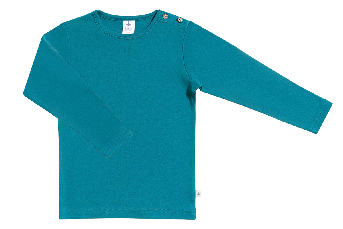 Baby Basic Long Sleeve Top, Ocean Blue