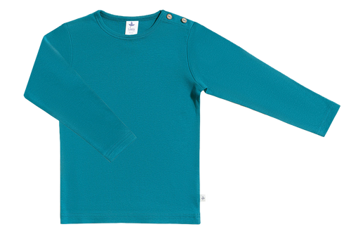 Baby Basic Long Sleeve Top, Ocean Blue — Leela Cotton
