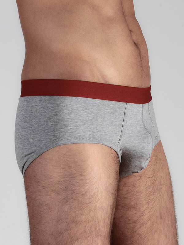 Men's Brief, Grey-Melange — Albero Natur