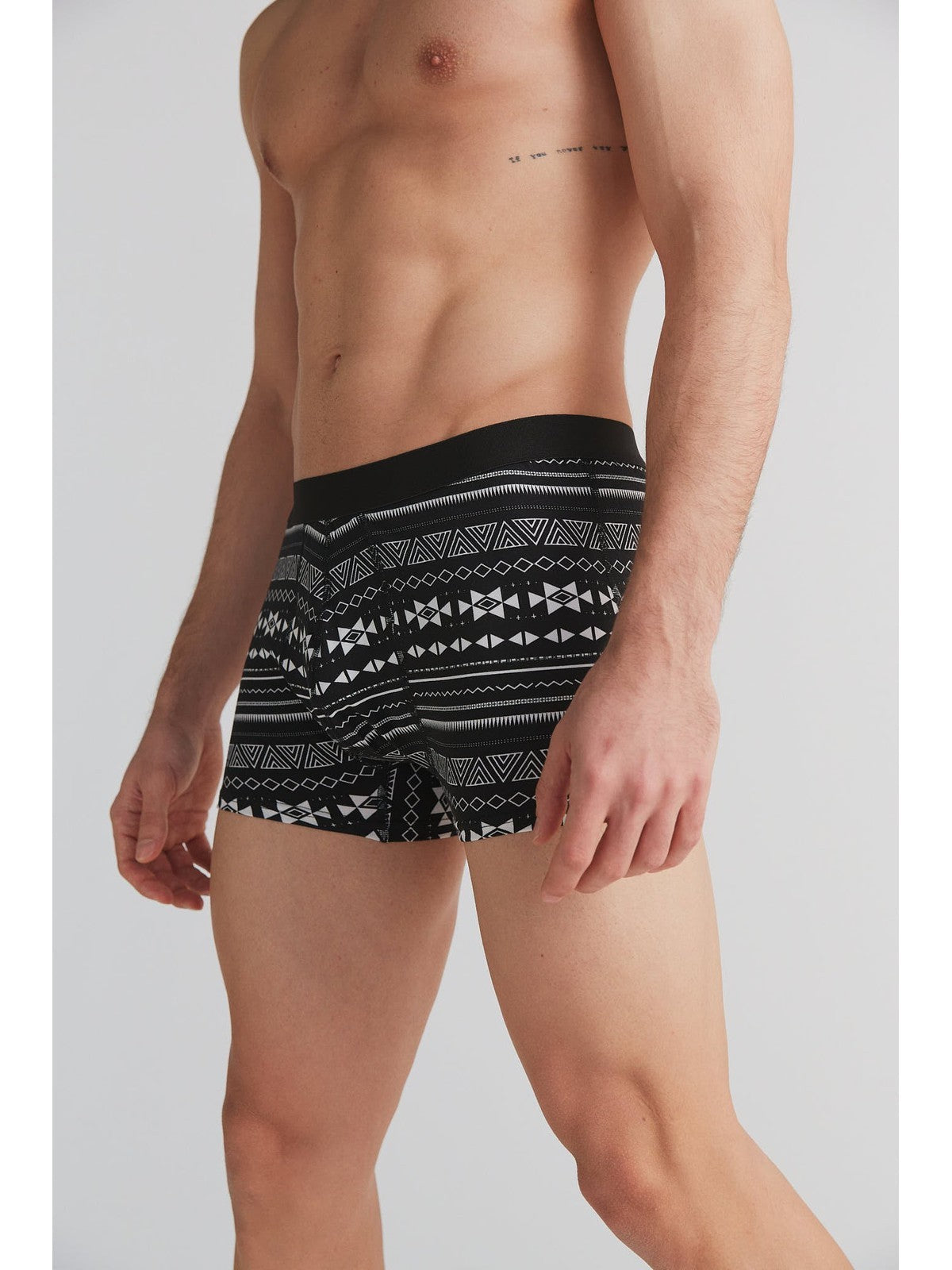 Men's Trunks, Black-White — Albero Natur, view 2