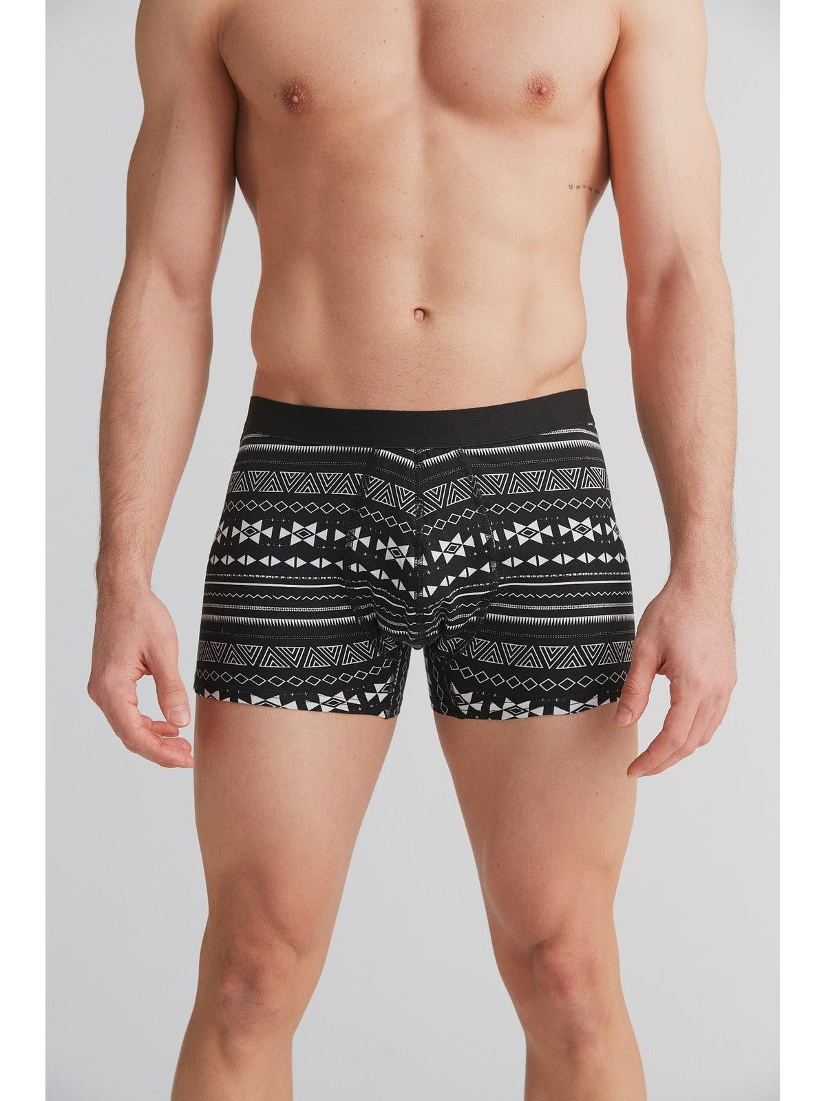 Men's Trunks, Black-White — Albero Natur