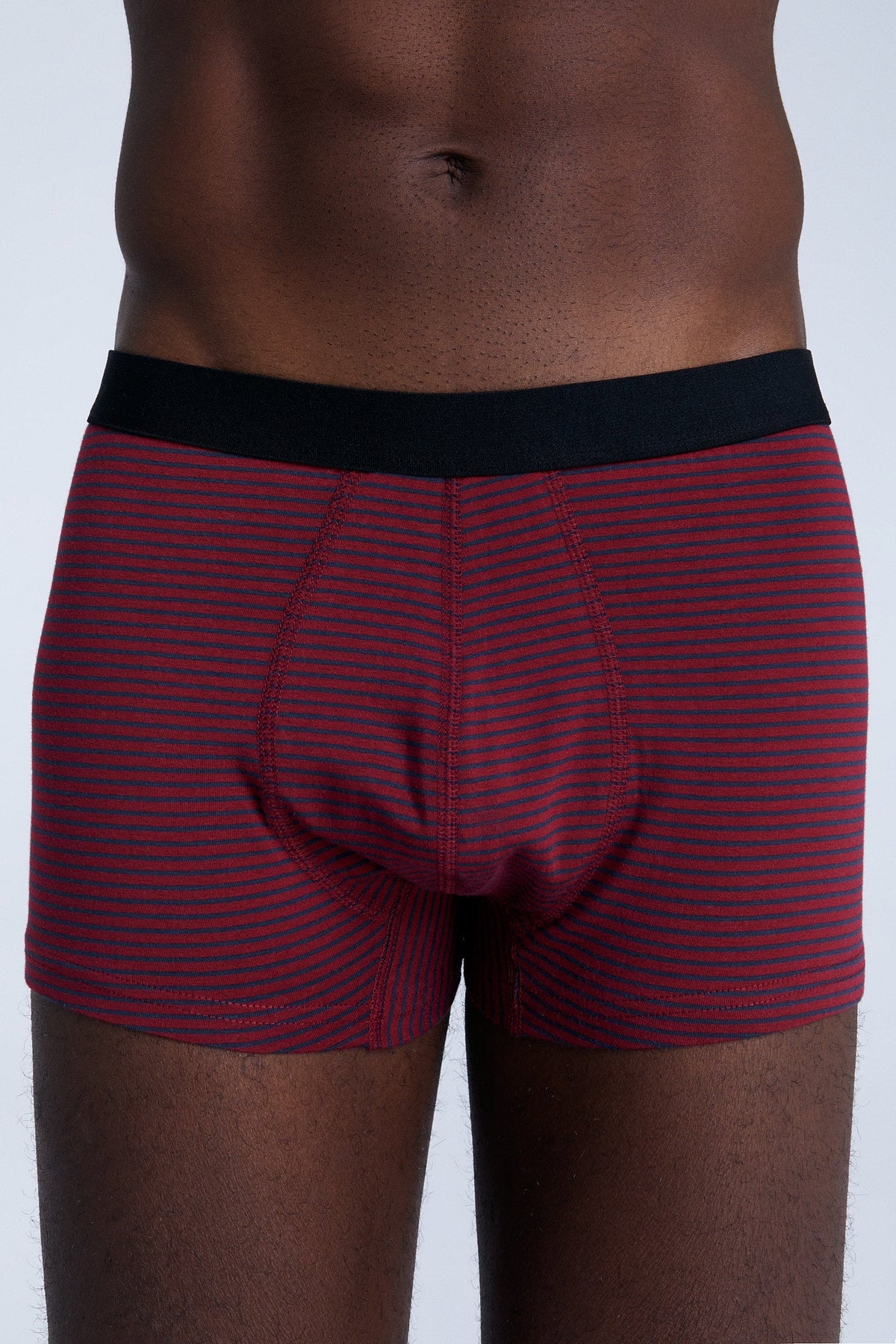 Men's Trunks, Tibet Red / Navy Striped — Albero Natur
