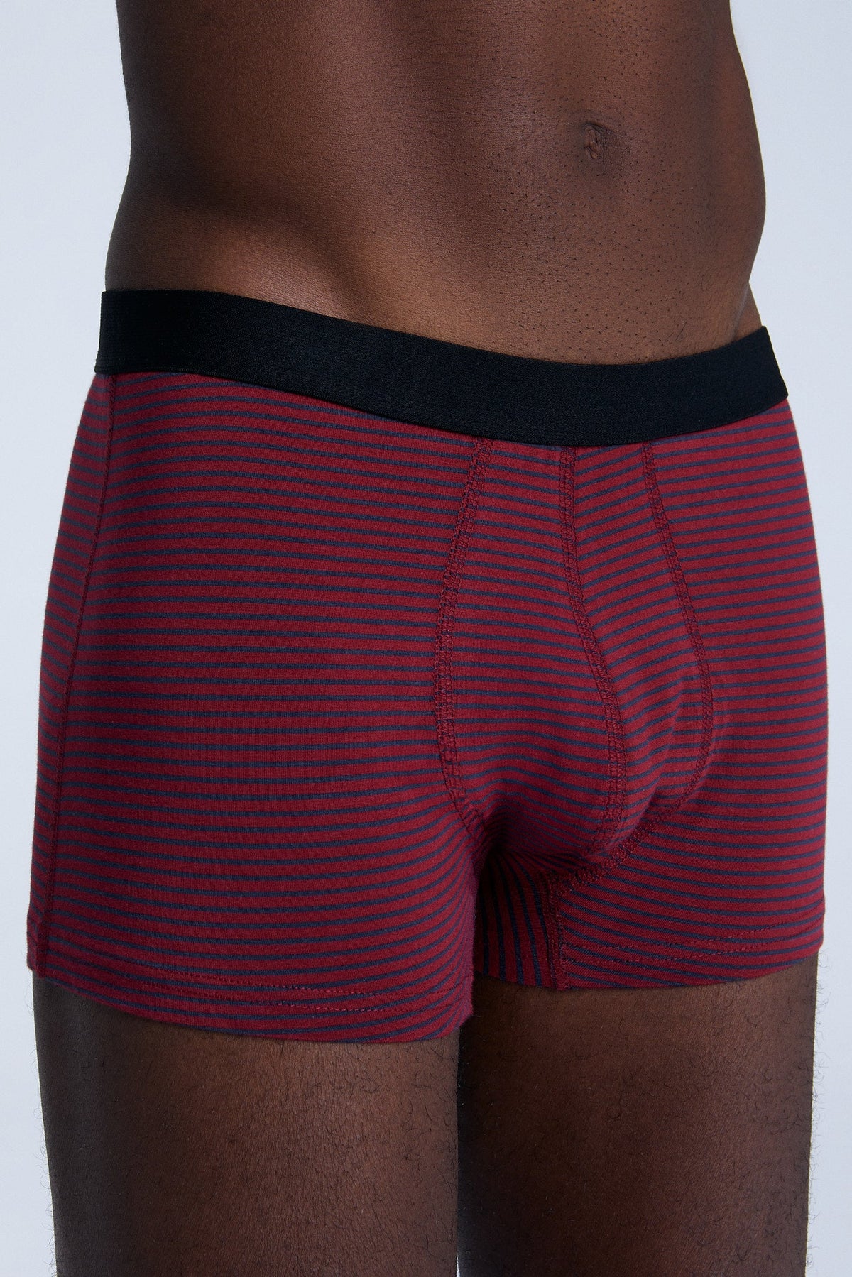 Men's Trunks, Tibet Red / Navy Striped — Albero Natur, view 3