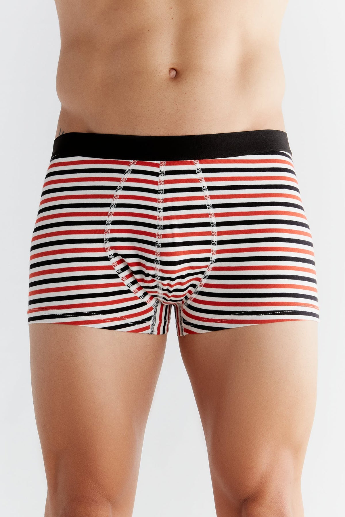 Men's Trunks, Natural White - Red - Black