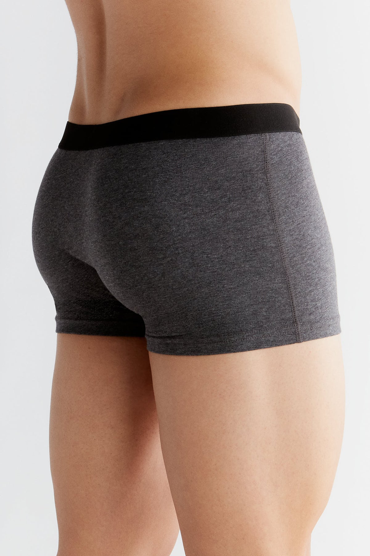 Men's Trunks, Anthracite-Melange 3-Pack — Albero Natur, view 4
