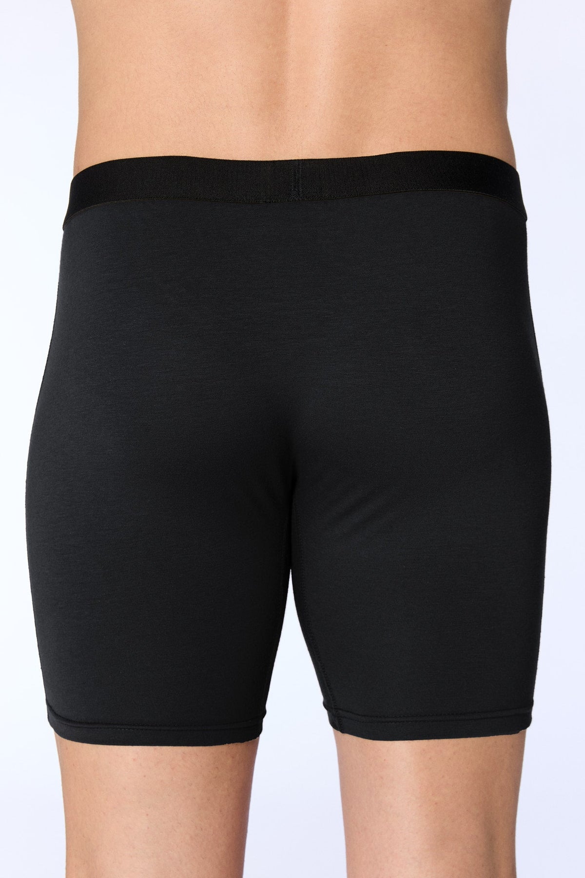 Men's Long Trunks, Black — Leela Cotton, view 3