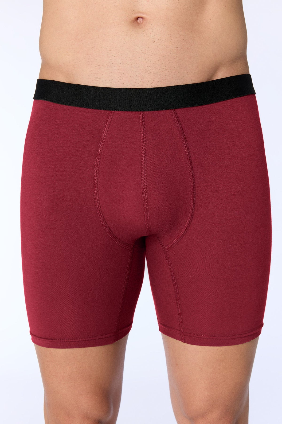 Men's Long Trunks, Bordeaux (3-Pack)