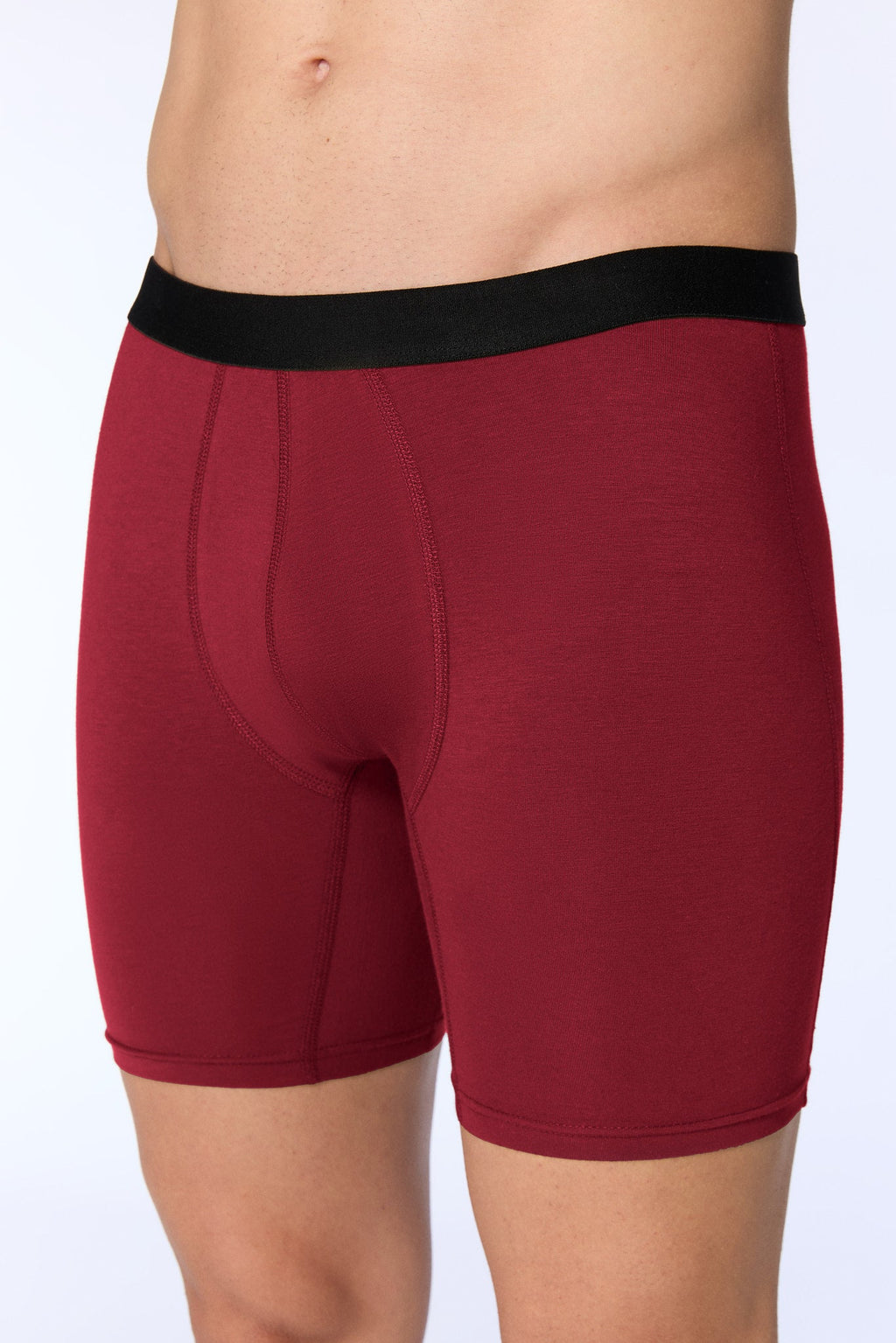 Men's Long Trunks, Bordeaux (3-Pack)