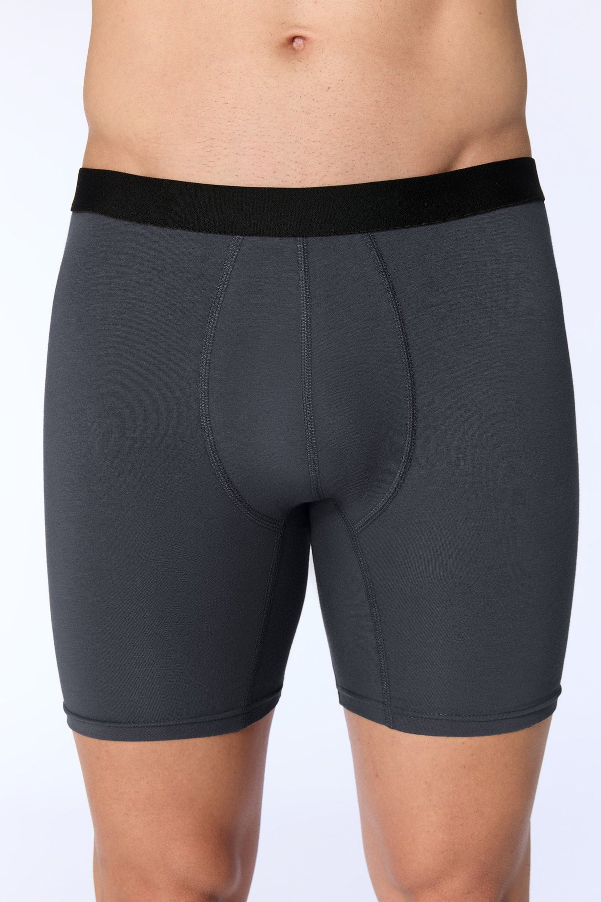 Men's Long Trunks, Anthracite (3-Pack)