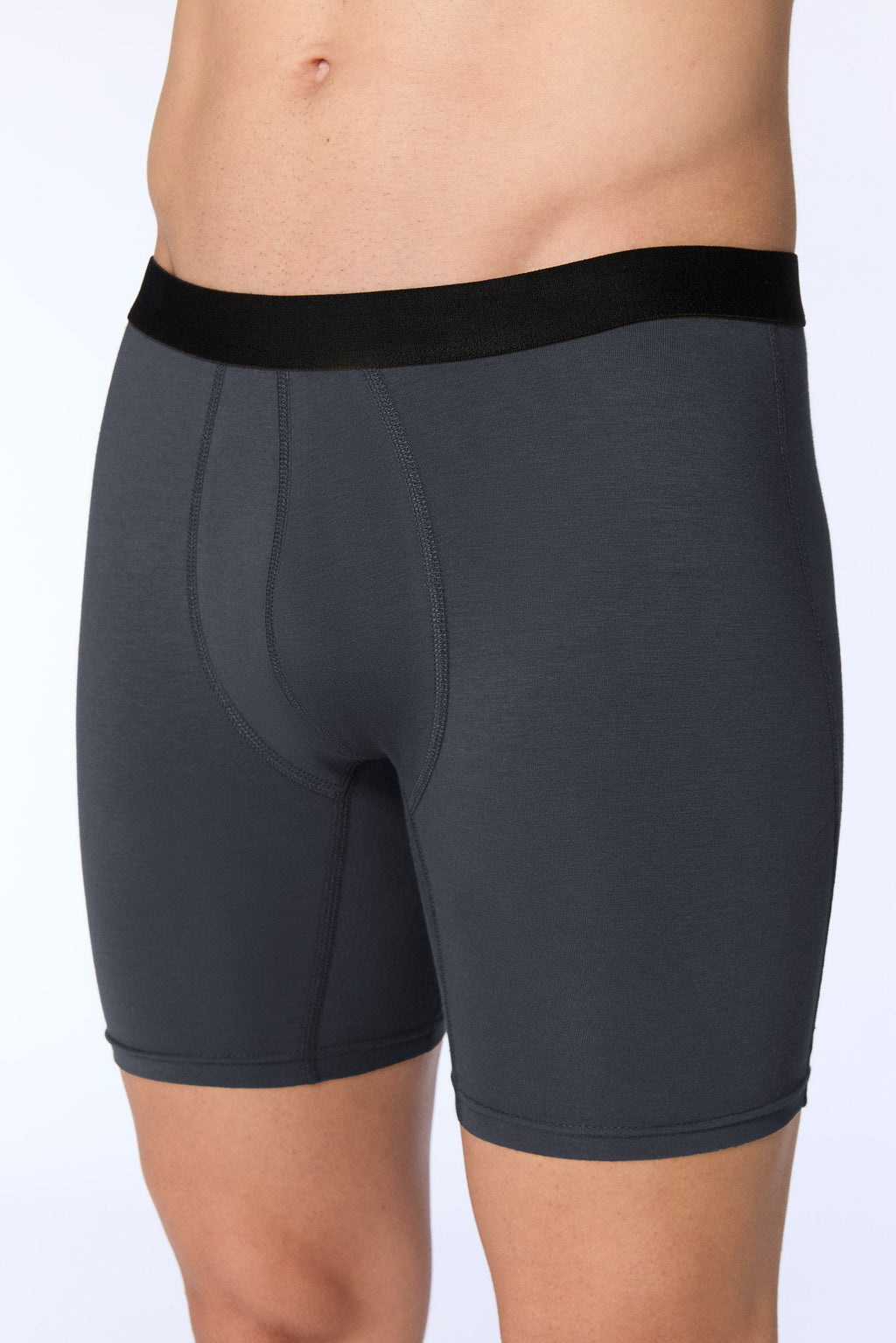 Men's Long Trunks, Anthracite (3-Pack)