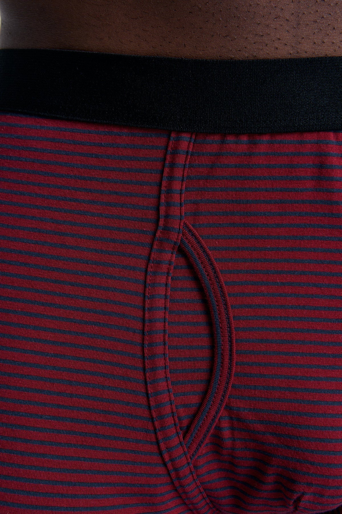Men's Boxer Shorts, Tibet Red / Navy Striped — Albero Natur, view 5