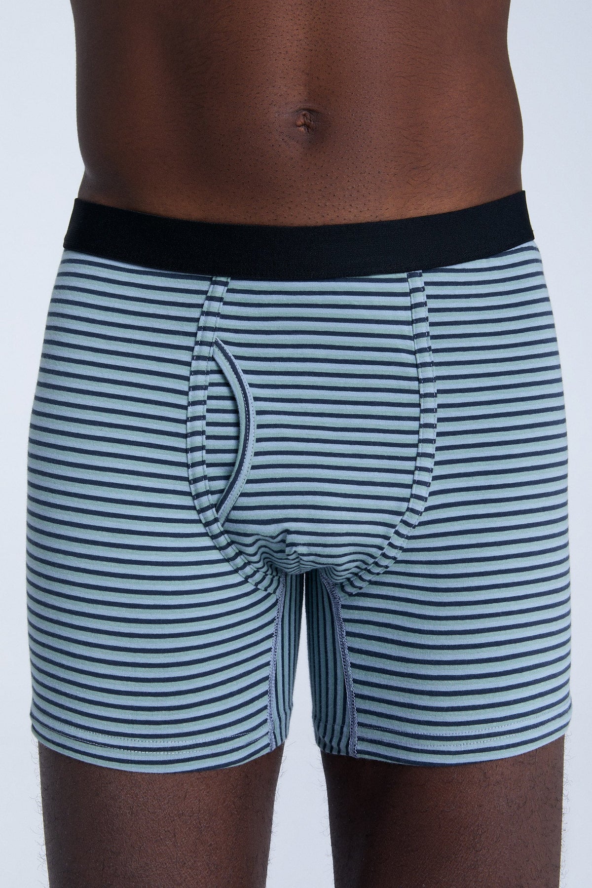 Men's Boxer Shorts, Agave / Navy / Grey Blue — Albero Natur