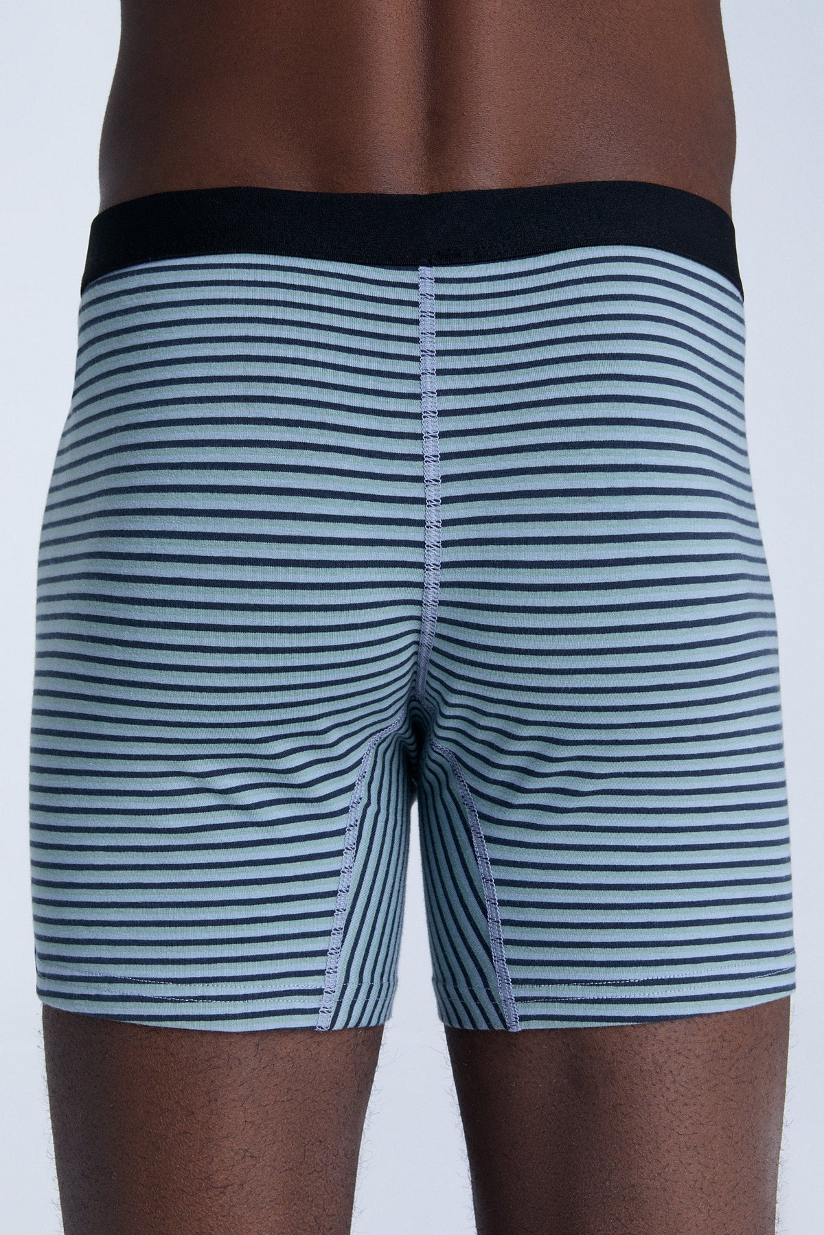 Men's Boxer Shorts, Agave / Navy / Grey Blue — Albero Natur, view 2