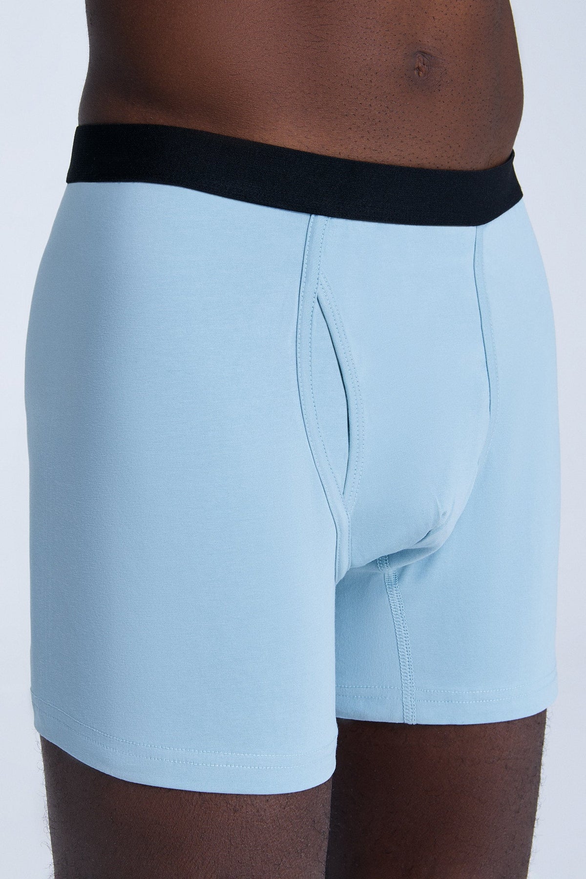 Men's Boxer Shorts, Grey Blue — Albero Natur, view 3