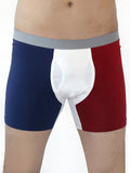 Men's Boxer Shorts, Navy - Red - Natural White