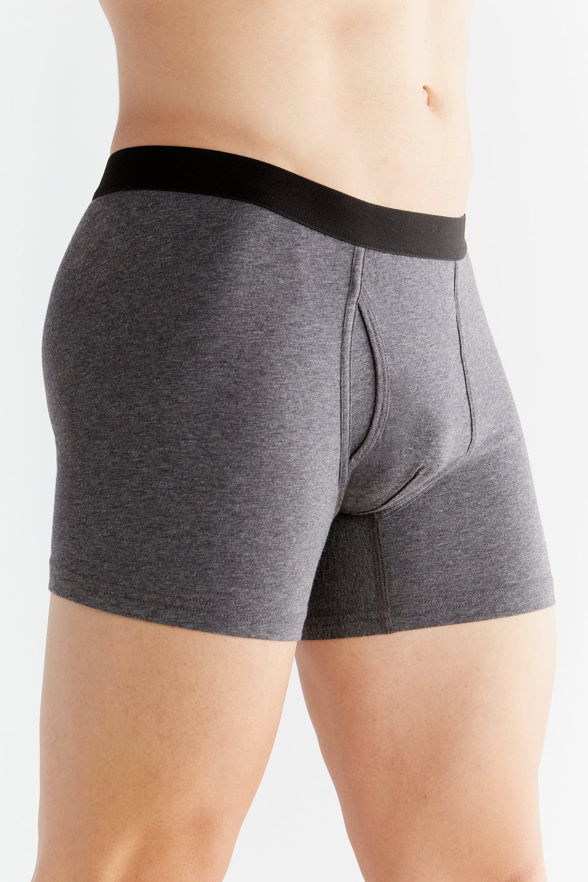 Men's Boxer Shorts, Anthracite-Melange — Albero Natur, view 2