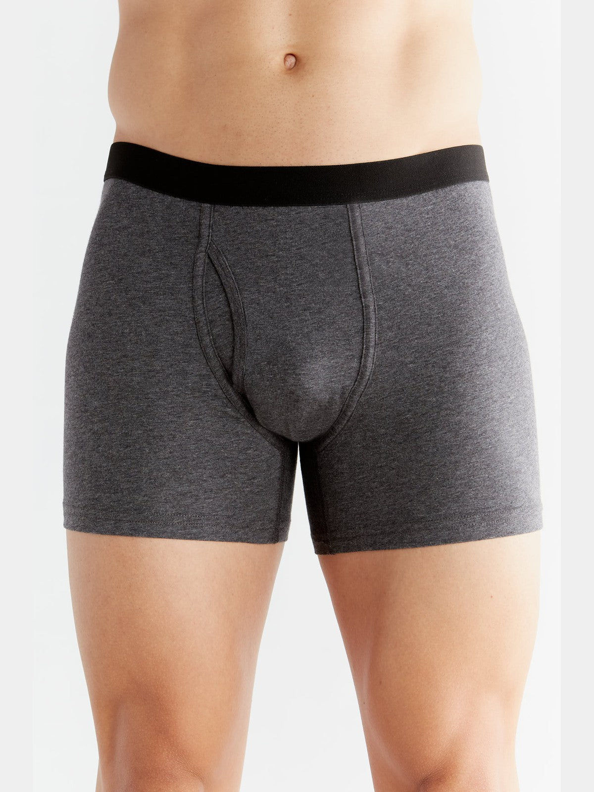 Men's Boxer Shorts, Anthracite-Melange 3-Pack — Albero Natur, view 2