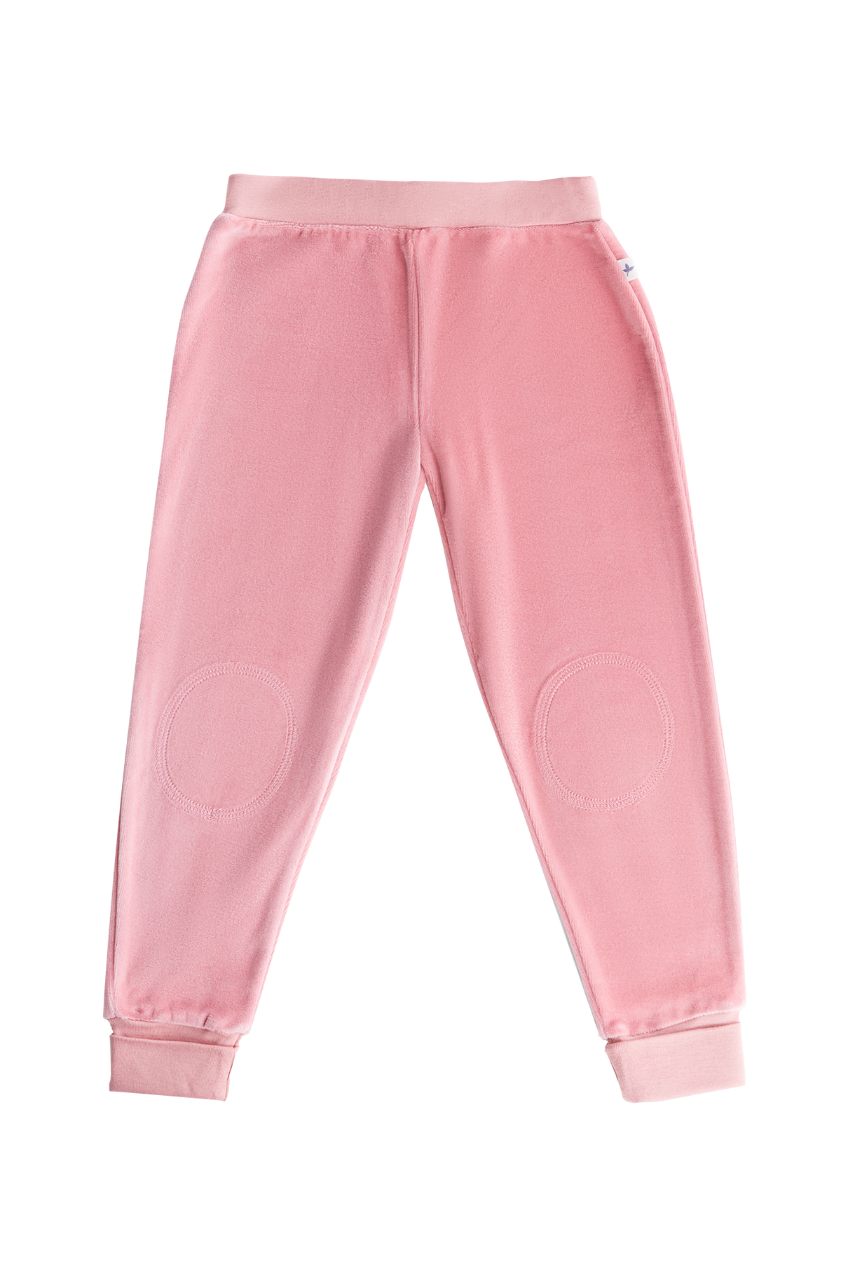 Kids' Velour Trousers Slim Waistband, Dusty Pink — Leela Cotton